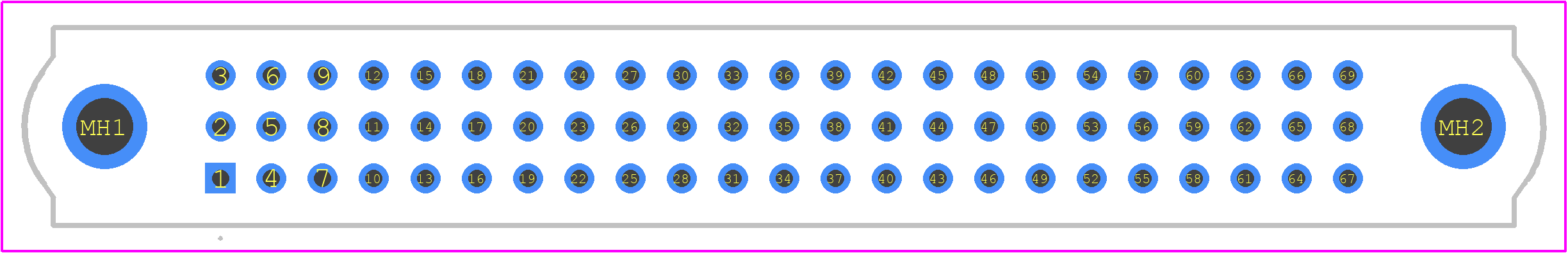 301YL69F46 - Nicomatic PCB footprint - Other - Other - 301YL69F46-8