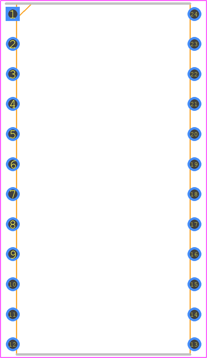 ADDAC80-CCD-V - Analog Devices PCB footprint - Ceramic Dual-In-Line Packages - Ceramic Dual-In-Line Packages - 24-Lead Side Brazed Ceramic DIP for Hybrid (DH-24A)
