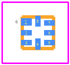 7WBD3306AMUTCG - onsemi PCB footprint - Other - Other - UQFN8, 1.6x1.6, 0.5P CASE 523AN−01 ISSUE O