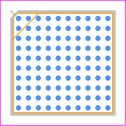 DA9063-XXHO1-AT - Renesas Electronics PCB footprint - BGA - BGA - 100TFBGA