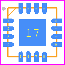 CCG1401QFN - Renesas Electronics PCB footprint - Quad Flat No-Lead - Quad Flat No-Lead - QFN16 Package-