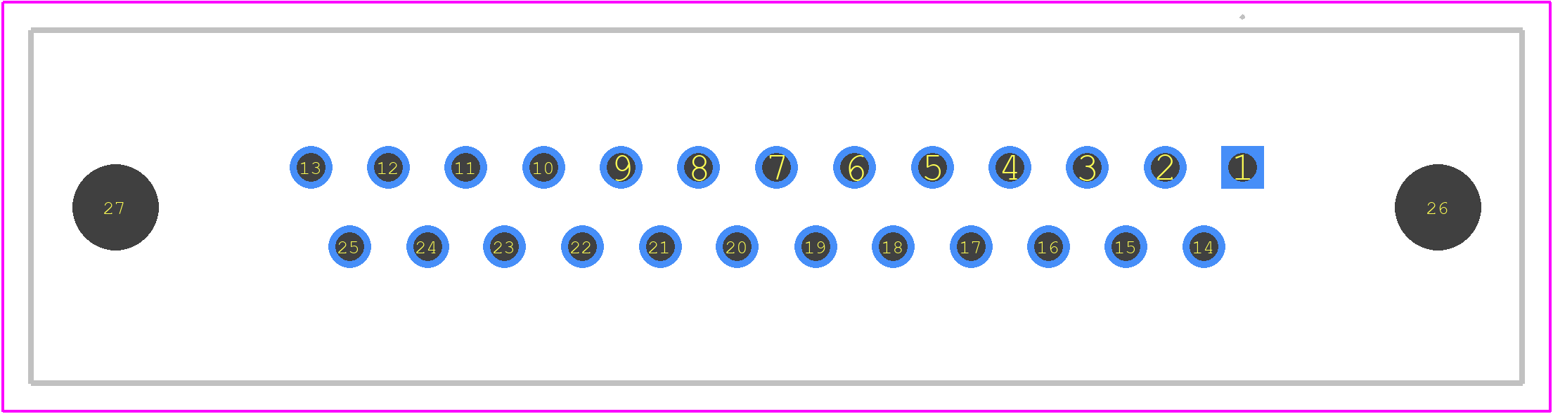 DB-25S-OL2-A191-A197 - ITT CANNON PCB footprint - Other - Other - DB-25S-OL2-A191-A197-1