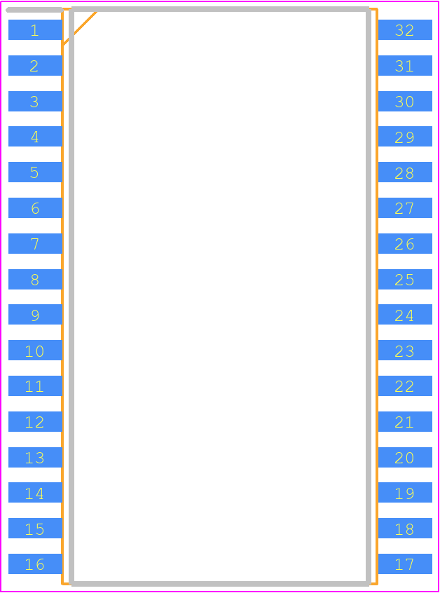 HY628100BLLG-70 - HYUNDAI PCB footprint - Small Outline Packages - Small Outline Packages - 32pin 525mil Small Outline Package(G)