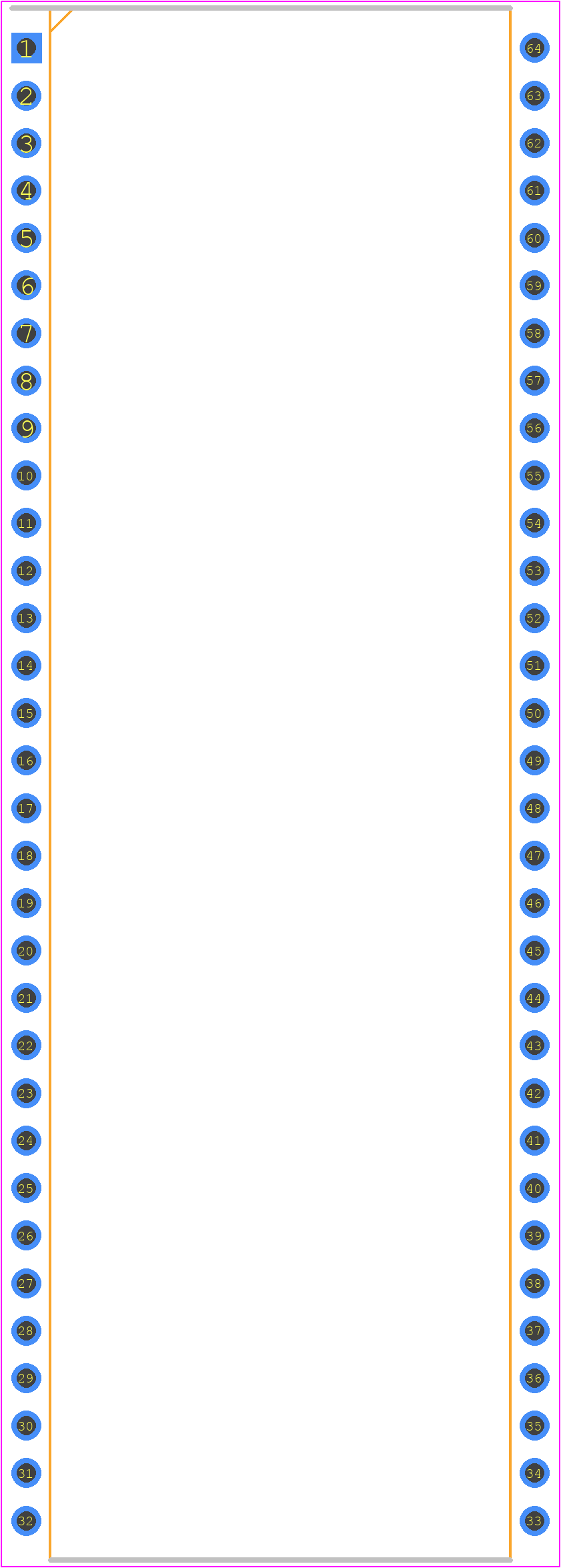 Z8018010PSC - LITTELFUSE PCB footprint - Dual-In-Line Packages - Dual-In-Line Packages - 64-Pin DIP Package