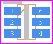 SIL3400A-TP - MCC PCB footprint - SOT23 (6-Pin) - SOT23 (6-Pin) - sot23a