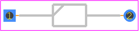 1N4148M - Diodes Incorporated PCB footprint - Diodes, Axial Diameter Horizontal Mounting - Diodes, Axial Diameter Horizontal Mounting - DO-34