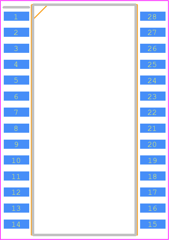 AL422B - AverLogic PCB footprint - Small Outline Packages - Small Outline Packages - 28-Pin SOP