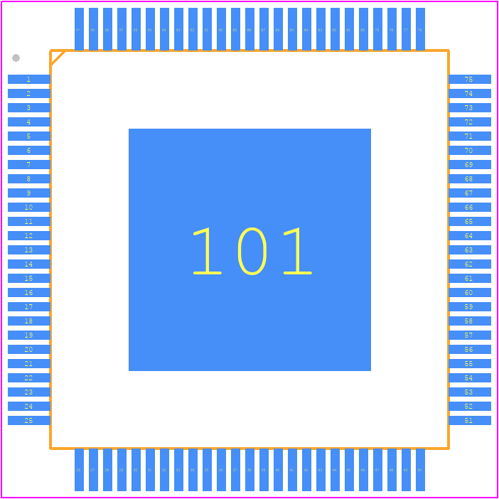 L9680 - STMicroelectronics PCB footprint - Quad Flat Packages - Quad Flat Packages - TQFP100 (14x14x1.4 mm exp. pad down)