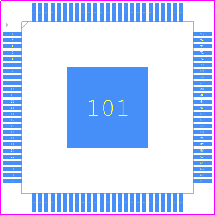 SPC574S60E3CE0AY - STMicroelectronics PCB footprint - Quad Flat Packages - Quad Flat Packages - TQFP 100 14x14x1.0_2022