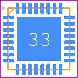 SPSB0813 - STMicroelectronics PCB footprint - Quad Flat No-Lead - Quad Flat No-Lead - QFN-32L 5x5
