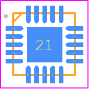 RDA5820NS - RDA Microelectronics PCB footprint - Quad Flat No-Lead - Quad Flat No-Lead - 20-Pin 3x3 Quad Flat No-Lead (QFN)