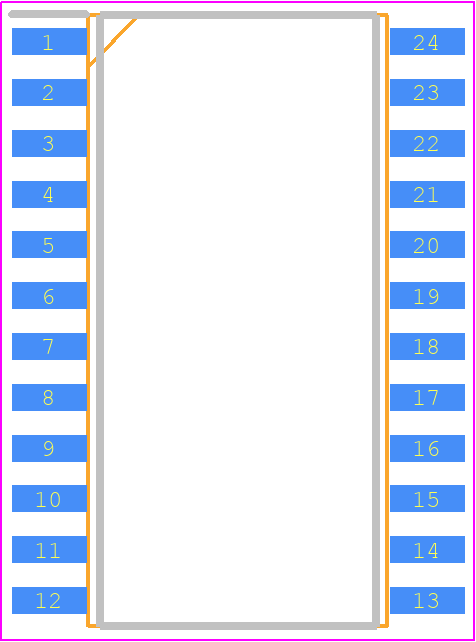 AD7837ARZ - Analog Devices PCB footprint - Small Outline Packages - Small Outline Packages - (r-24)-ren1