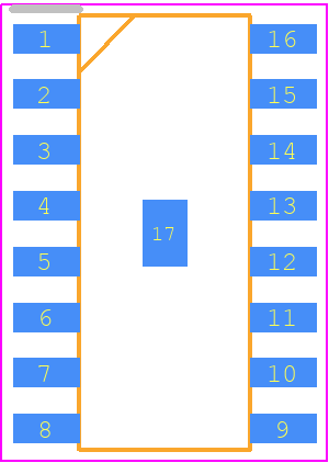 BC68F2123 - Holtek PCB footprint - Small Outline Packages - Small Outline Packages - 16-pin NSOP (150mil) Outline Dimensions (Exposed Pad)