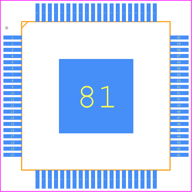 AD9775BSVZ - Analog Devices PCB footprint - Quad Flat Packages - Quad Flat Packages - SV-80-1(TQFP)