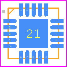 ADF4107BCPZ - Analog Devices PCB footprint - Quad Flat No-Lead - Quad Flat No-Lead - CP-20-6 (LFCSP)