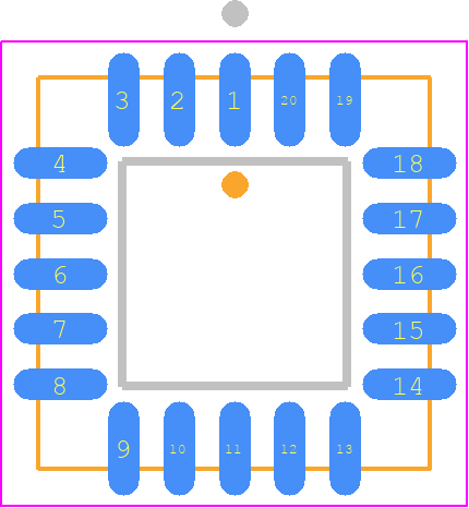 ADG201HSJPZ - Analog Devices PCB footprint - Plastic Leaded Chip Carrier - Plastic Leaded Chip Carrier - P-20A