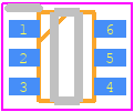 DMC-564010R - Panasonic PCB footprint - SO Transistor Flat Lead - SO Transistor Flat Lead - SMini6-F3-B