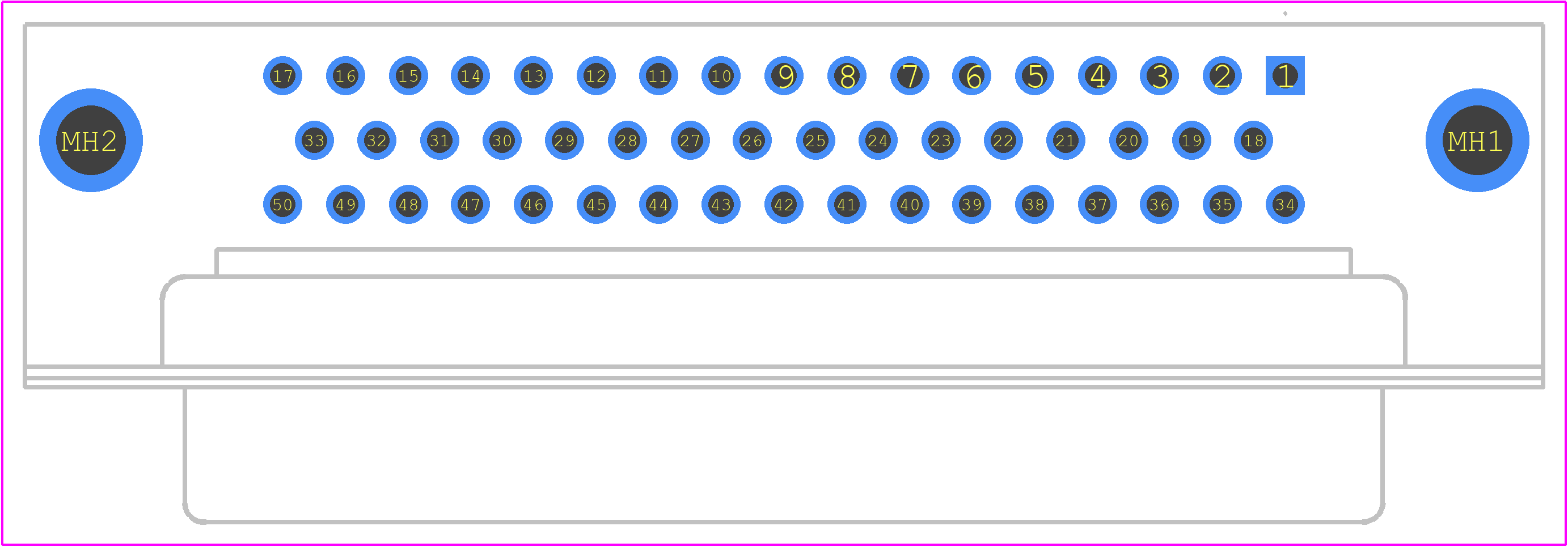 DDMM-50P-L - ITT CANNON PCB footprint - Other - Other - DDMM-50P-L-1