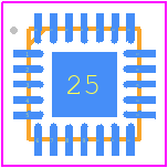 PI2DBS32212XEBEX - Diodes Incorporated PCB footprint - Quad Flat No-Lead - Quad Flat No-Lead - XEB (XEB24)