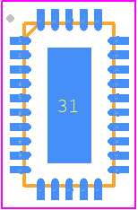 THCV2911B - THine PCB footprint - Quad Flat No-Lead - Quad Flat No-Lead - QFN30 (2.5mm x 4.5mm)