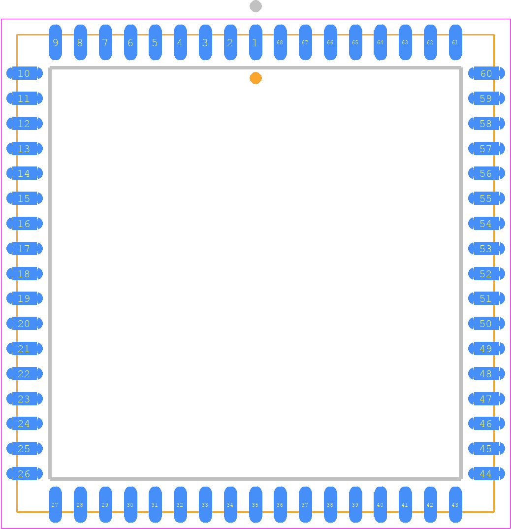 MC68EC000EI16 - NXP PCB footprint - Plastic Leaded Chip Carrier - Plastic Leaded Chip Carrier - SOT188-4