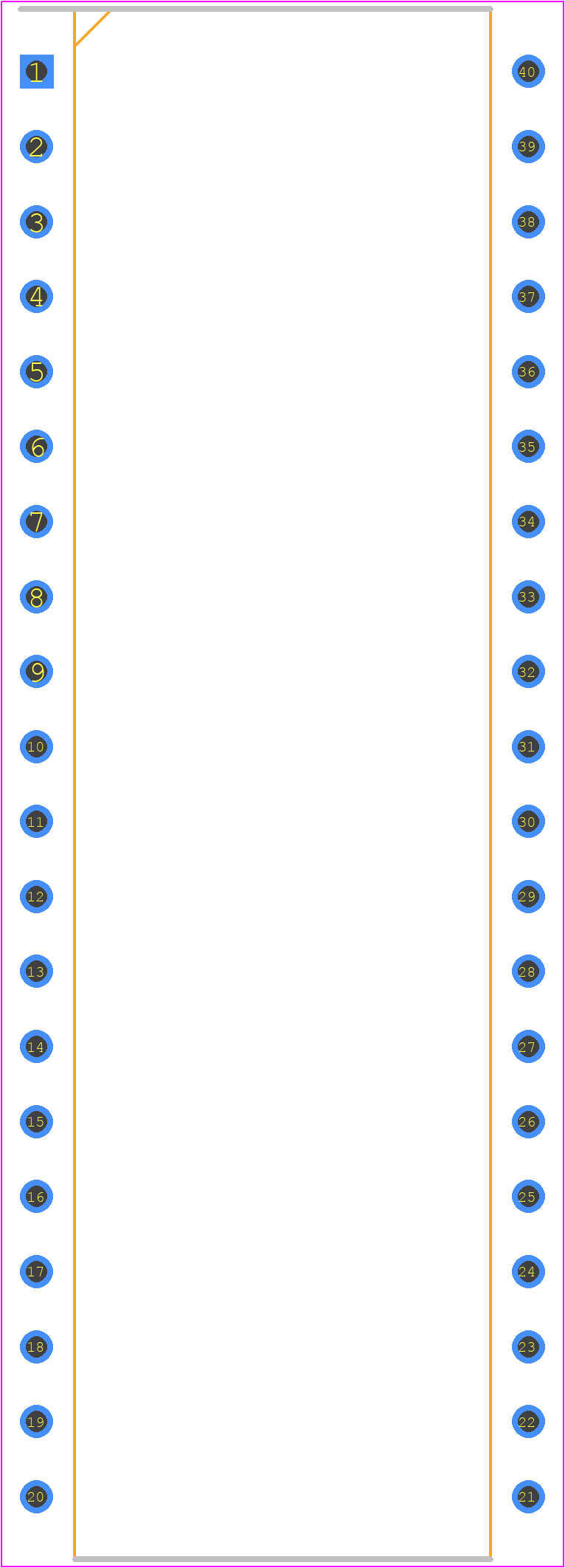 P80C51FA-4N,112 - NXP PCB footprint - Dual-In-Line Packages - Dual-In-Line Packages - DIP40: plastic dual in-line package; 40 leads (600 mil) SOT129-1