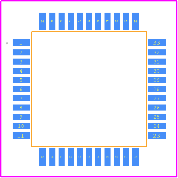P87C51RC2BBD,157 - NXP PCB footprint - Other - Other - LQFP44 (SOT389-1)