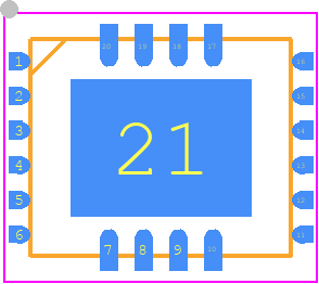 SA58637BS,118 - NXP PCB footprint - Quad Flat No-Lead - Quad Flat No-Lead - HVQFN20