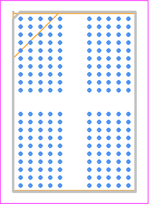W66BQ6NBUAFJ - Winbond PCB footprint - BGA - BGA - TFBGA 200 Ball (10x14.5 mm2 , Ball pitch: 0.8 x 0.65mm)