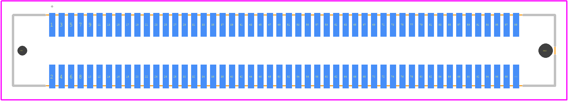 61083-101406LF - Amphenol Communications Solutions PCB footprint - Other - Other - 61083-101406LF-2