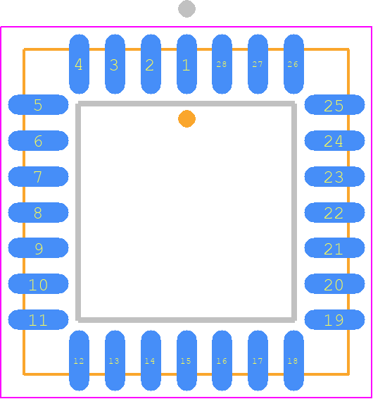 DAC8413FPCZ - Analog Devices PCB footprint - Plastic Leaded Chip Carrier - Plastic Leaded Chip Carrier - 28-Lead Plastic Leaded Chip Carrier [PLCC] (P-28)