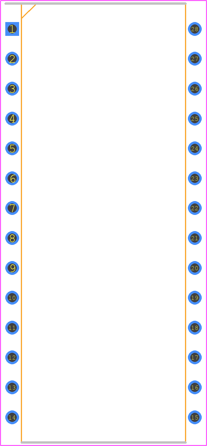 AT27C512R-45PU - Microchip PCB footprint - Dual-In-Line Packages - Dual-In-Line Packages - 28P6