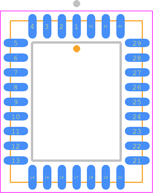 AT28C256-15JU - Microchip PCB footprint - Plastic Leaded Chip Carrier - Plastic Leaded Chip Carrier - 32J - PLCC