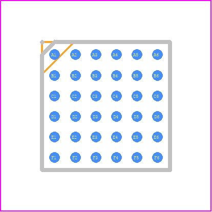 LTM8065IY#PBF - Analog Devices PCB footprint - BGA - BGA - BGA Package 36-Lead (6.25mm × 6.25mm × 2.32mm)-1