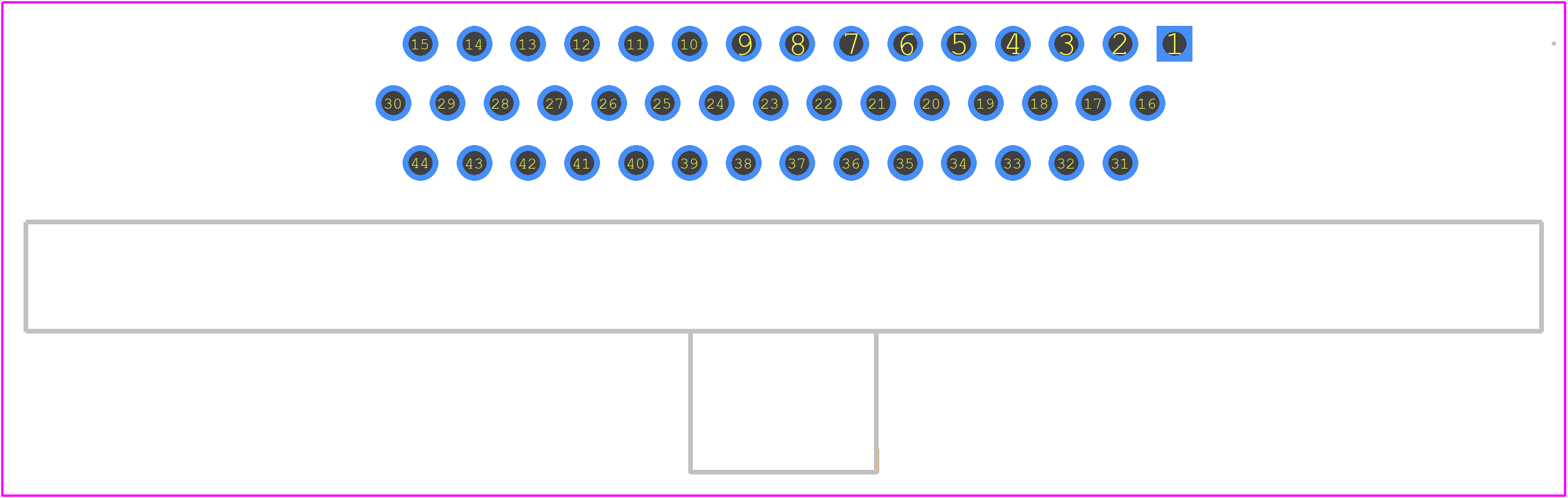 HDB-44PFFP-SR8001 - Amphenol PCB footprint - Other - Other - HDB-44PFFP-SR8001-1