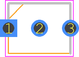 BC557BTA - onsemi PCB footprint - Transistor Outline, Vertical - Transistor Outline, Vertical - 3-Lead TO-92, 0.2 in Line Spacing Lead Form