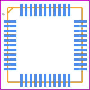 AN41908A-VB - Panasonic PCB footprint - Quad Flat No-Lead - Quad Flat No-Lead - QFN044-P-0606D
