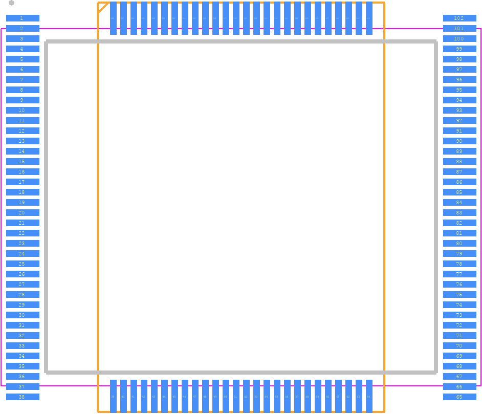 R7F100GSK2DFB#AA0 - Renesas Electronics PCB footprint - Quad Flat Packages - Quad Flat Packages - PLQP0128KD-A----