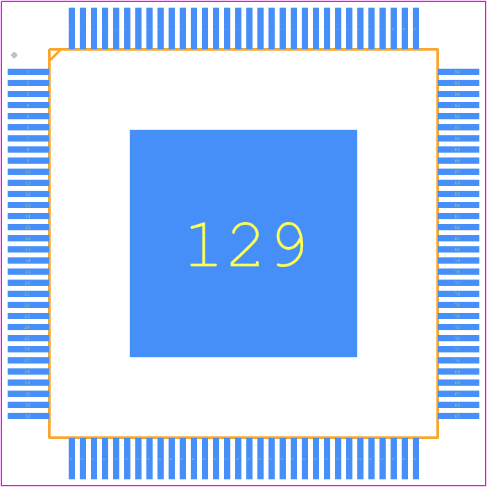 L9691-TR - STMicroelectronics PCB footprint - Quad Flat Packages - Quad Flat Packages - TQFP128 (14X14X1.0 mm, 8.0x8.0 mm)