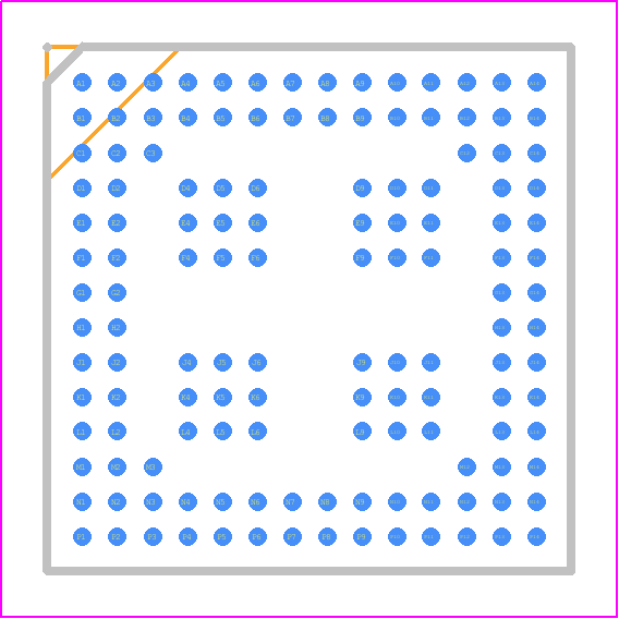 ADSP-21364KBC-1AA - Analog Devices PCB footprint - BGA - BGA - BC-136