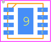 FAN3229CMPX - onsemi PCB footprint - Small Outline No-lead - Small Outline No-lead - WDFN8 3x3, 0.65P*