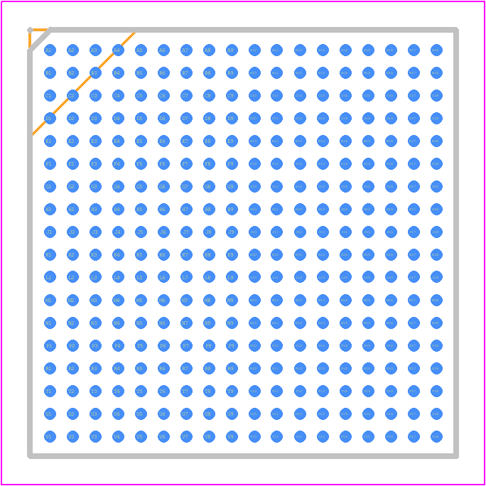 LCMXO3LF-2100C-6BG324I - Lattice Semiconductor PCB footprint - BGA - BGA - 324-Ball caBGA-1