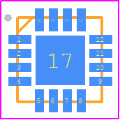 FAN5702UMP30X - onsemi PCB footprint - Quad Flat No-Lead - Quad Flat No-Lead - UMLP-16, 3.0*3.0*0.55mm