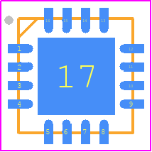 PIC16F17124-I/7N - Microchip PCB footprint - Quad Flat No-Lead - Quad Flat No-Lead - PIC16F17124-I/7N