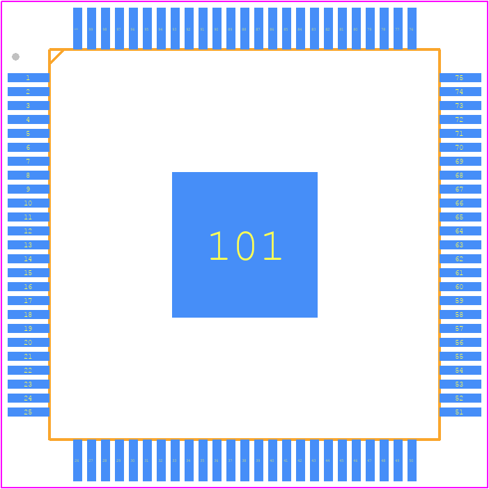 SII1136CTU - Lattice Semiconductor PCB footprint - Quad Flat Packages - Quad Flat Packages - 100-PIN