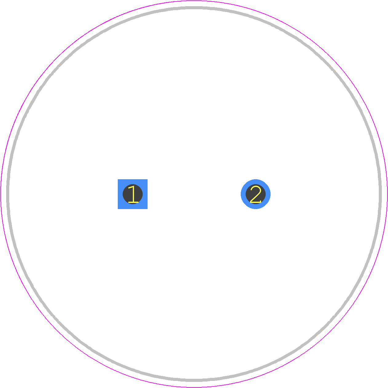ELH109M050AS5AV - Yageo Group PCB footprint - Capacitor, Polarized Radial Diameter - Capacitor, Polarized Radial Diameter - 30mm x 45mm