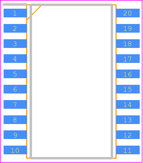 MM74HCT245WMX - onsemi PCB footprint - Small Outline Packages - Small Outline Packages - M20B (SOIC)