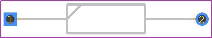 T322A105J020AS - Yageo Group PCB footprint - Capacitors, Polarized Axial Diameter Horizontal Mounting - Capacitors, Polarized Axial Diameter Horizontal Mounting - T322A