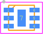 ISL29020IROZ-T7 - Renesas Electronics PCB footprint - Small Outline No-lead - Small Outline No-lead - 6 Ld ODFN