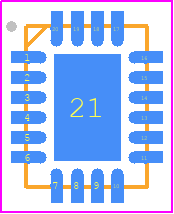 TGF3021-SM - Qorvo PCB footprint - Quad Flat No-Lead - Quad Flat No-Lead - QFN-21